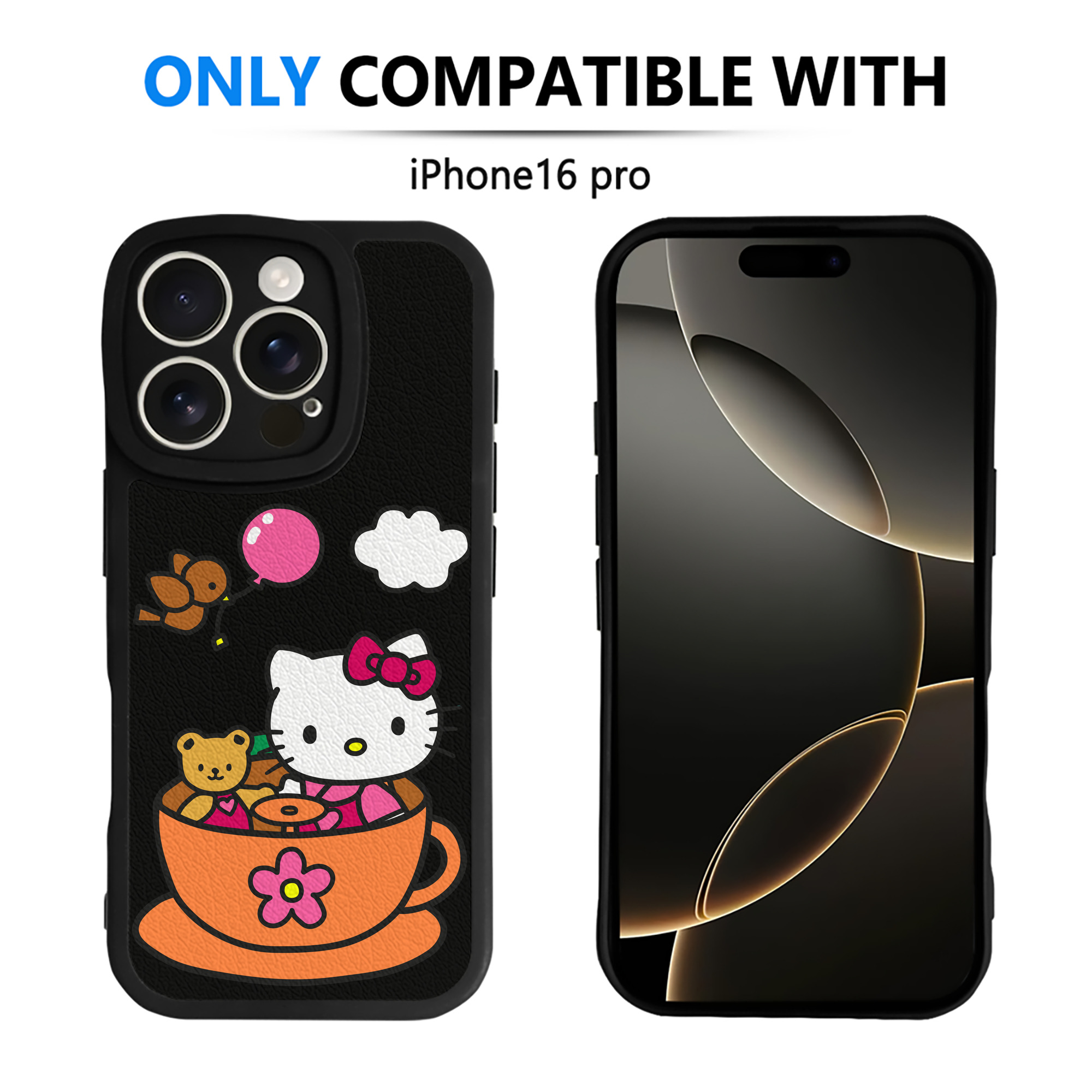 （画像用） Hello Kitty ハローキティ 【iPhone 16シリーズ対応】シリコンスマホケース（レザー調） 材質：シリコン